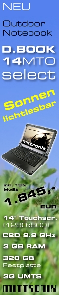 Outdoor Notebook mit sonnenlicht-lesbaren Display D.BOOK 14MTO select