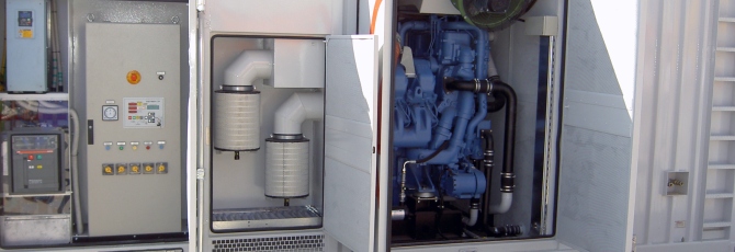 Container-Stromaggregat Stromerzeuger 1250 kVA mit MTU Motor